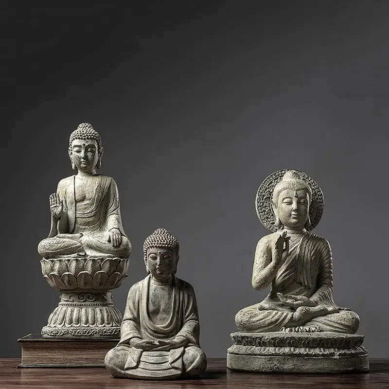 

Zen Buddha statue Serene Resin Buddha Figurine ornaments Meditating Yoga Buddha Sculpture Home Decor Crafts calm sitting posture
