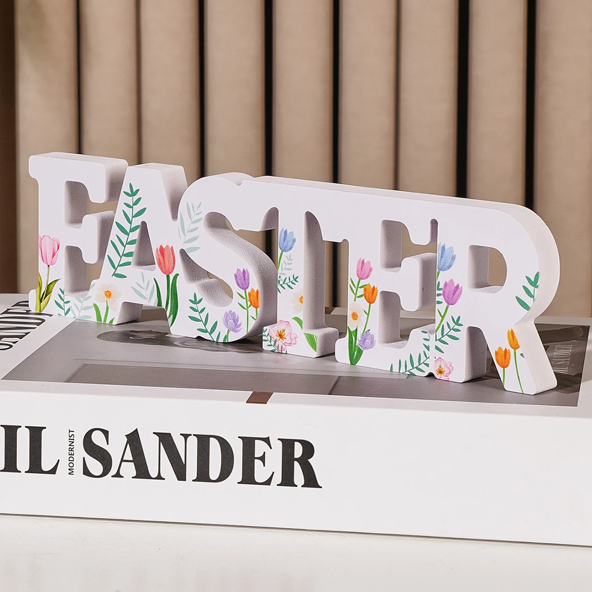 1PC, Easter English letch-shaped Easter table decoration piece, suitable for Easter, celebration party decoration handicrafts