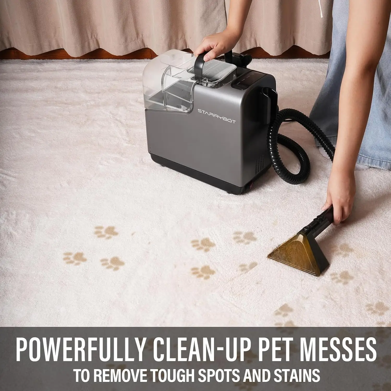 Carpet Cleaner Machine with Steam  for  Powerful Suction with Versatile Tools, Compact Pet Stain Remover 4