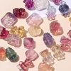 10Pcs/lot Natural Fluorite Crystal Carved Animals Shape Wealth Square Flower Lucky Pixiu Cute Bead With Hole For Jewelry Making 5