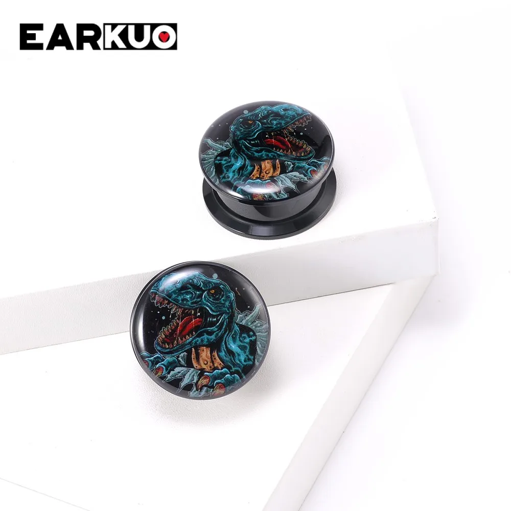 EARKUO Acrylic Sheep Head Dinosaur Pentagram Moon Ear Tunnels Plugs Piercing Body Jewelry 2PCS piercing jewelry,body piercing earrings,ear piercing jewelry,body piercing jewelry,body jewelry
