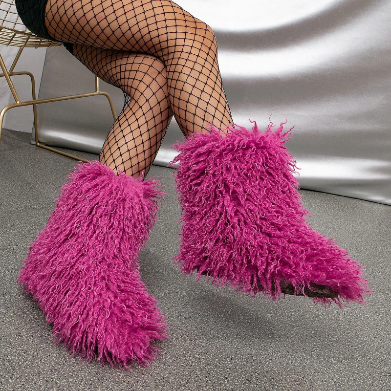

Winter Fashion Fuzzy Snow Boots for Women Sexy Spice Girls Mid Calf Women Boots Warm Comfortable Snow No Slip Boots Women 2024