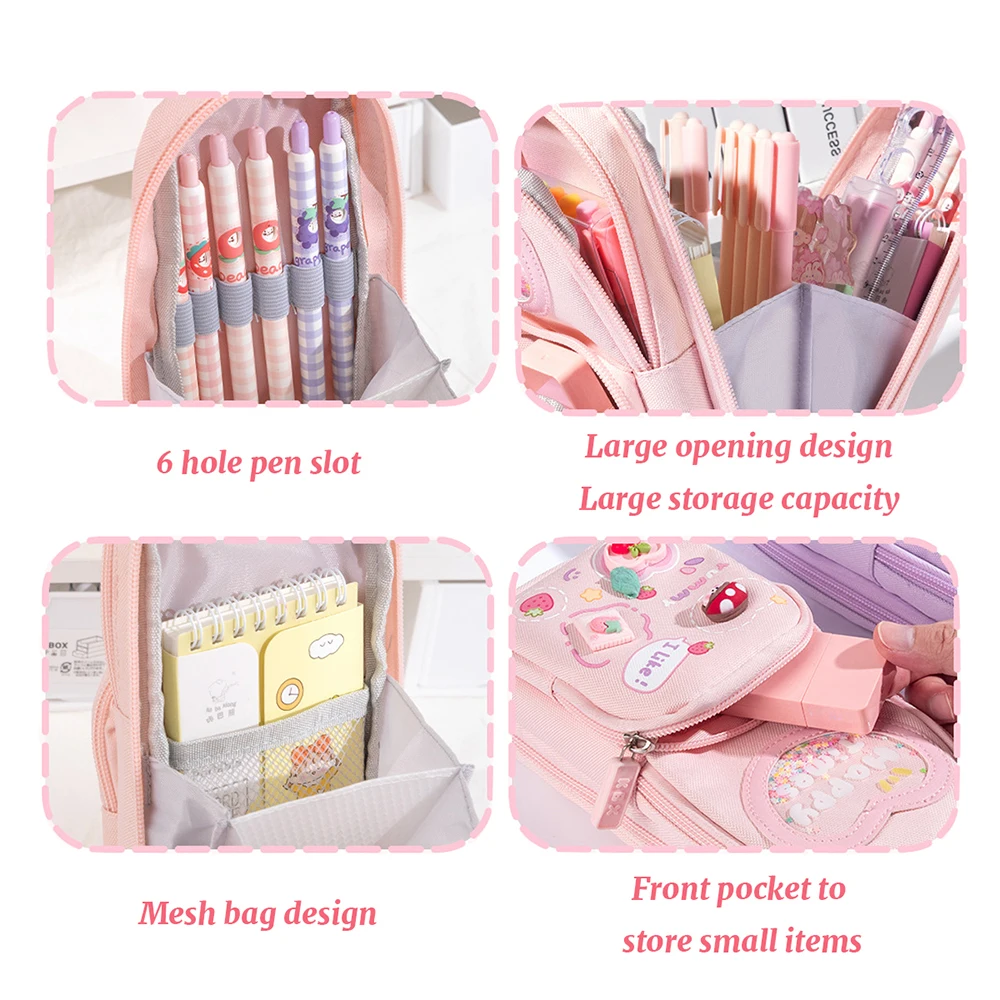 CoolPack XXL Pencil Case 3-Compartment School Pencil Case Triple