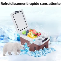 Réfrigérateur portable compact 15L pour voiture, DC 12/24V AC 100-240V, refroidisseur et chauffe-eau pour camion, camping, voyage, véhicule, utilisation en extérieur 3