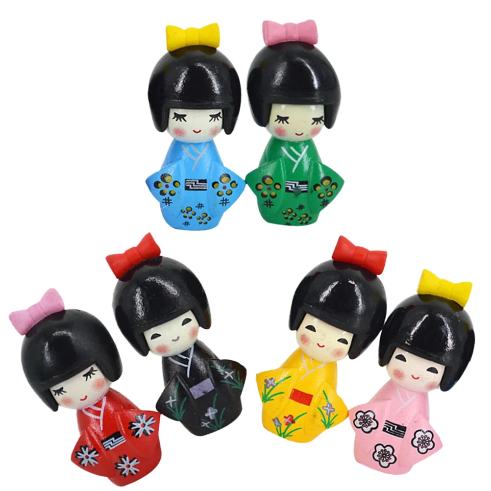 

Miniature Kimono Dolls Japanese Mini Geisha Doll Figurine Traditional Asian Kokeshi Doll Statue Oriental Doll Figurine