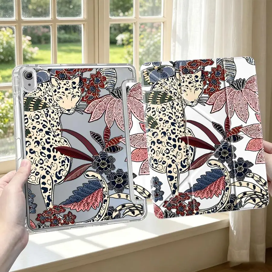 Jungle Leopard Tablet Case with Pen Slot Cover