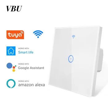 สวิตช์ไฟอัจฉริยะ VBU Wifi EU Tuya แบบสัมผัส 1/2/3 ช่อง สวิตช์เซ็นเซอร์ติดผนัง รองรับ Smart Life สำหรับ Alexa และ Google Home 1