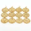 New Twelve Constellation Pendant Necklace CZ Gold Plated Charm Zodiac Metal Astrology DIY Keychain Jewelry Accessories For Women 3