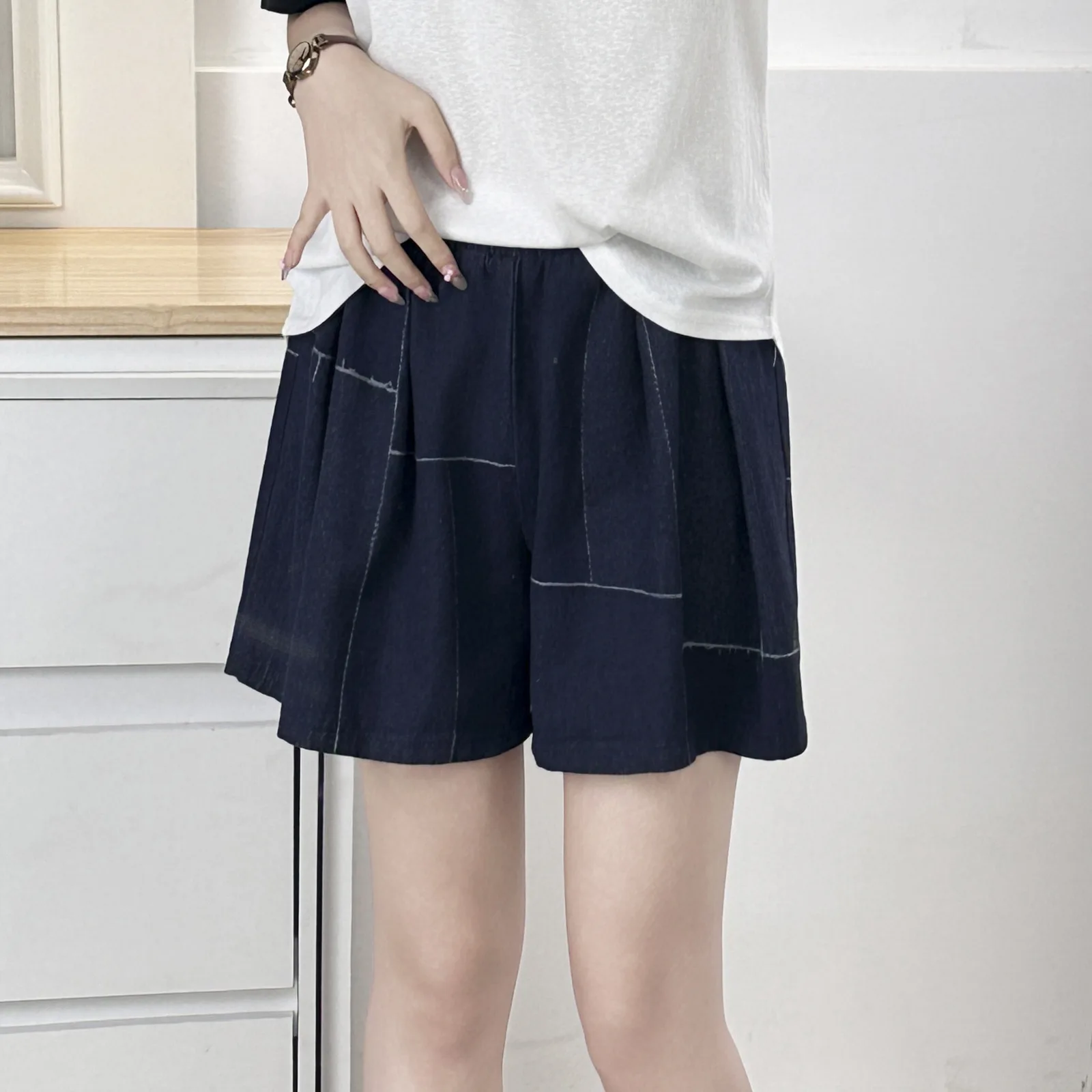 New Summer Wide Leg Jeans Fashion Irregularly Patterned Thin Denim Shorts For Plus Size Women 100KG Hot Pants 1680