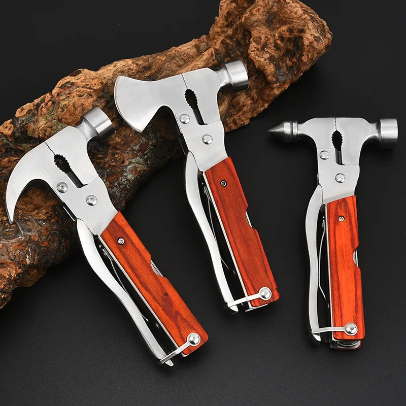 Multi-function Axe Hammer Portable Outdoor Tool Stainless Steel Car Rescue Hammer Window Breaker for Hiking Climbing Fishing outdoor axe