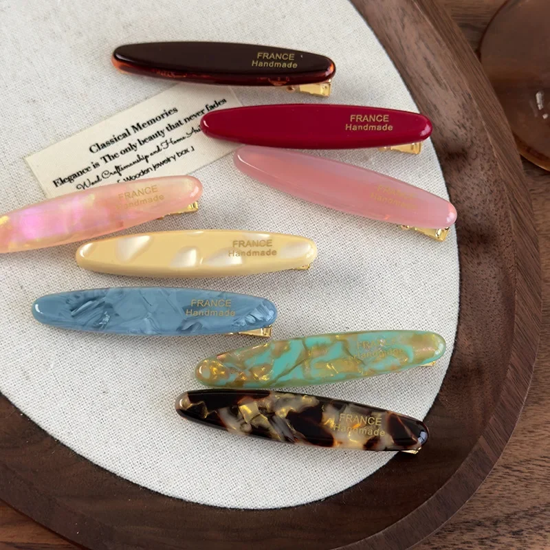 Retro Franse temperament eenvoudige haarspeldjes kleur acetaat ovale haarspeldjes voor damesmeisjes schattige haarspelden modieuze haaraccessoires_voghion.com