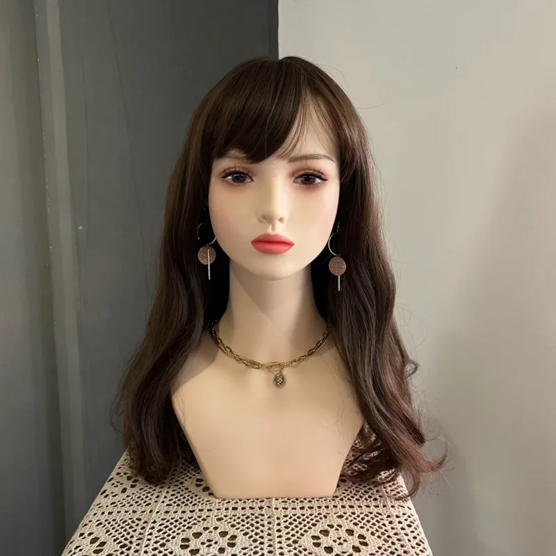 

Realistic Female Mannequin Dummy Head Wig Head Stand Make Up Bald Manikin Head Model for Wig Hats Jewelry Display