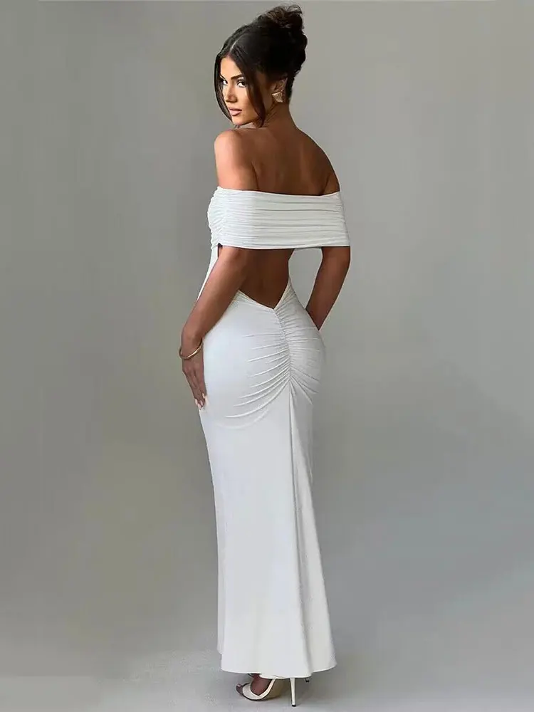 GACVGA Strapless Backless Sexy Bodycon Maxi Dress For Women