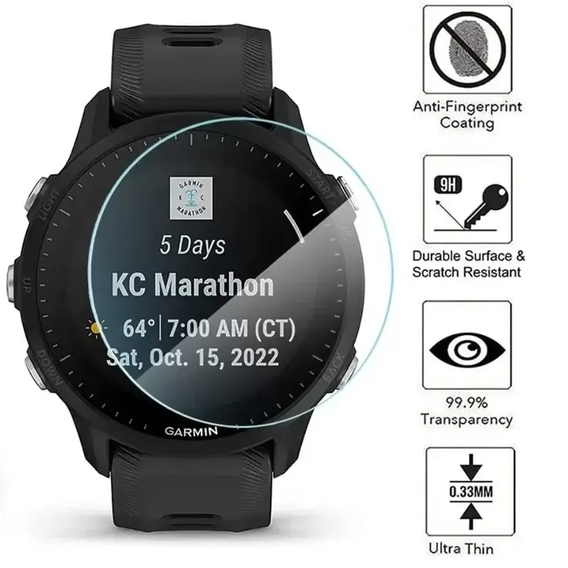 Tempered Glass for Garmin Forerunner 165 965 945 935 220 225 230 235 255s 735XT 620 630 Watch Anti Scratch Screen Protector Film - Image 3