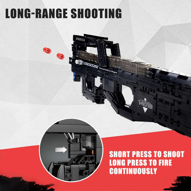 Game Military Series P90 Submachine Building Blocks MOC Technical