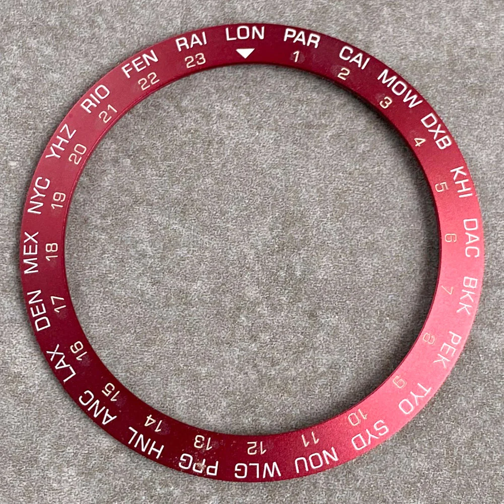 Aluminum Sloping Watch Bezel Insert Ring for Men's 40mm Watch - Available in Black, Blue, Green, Red, Purple