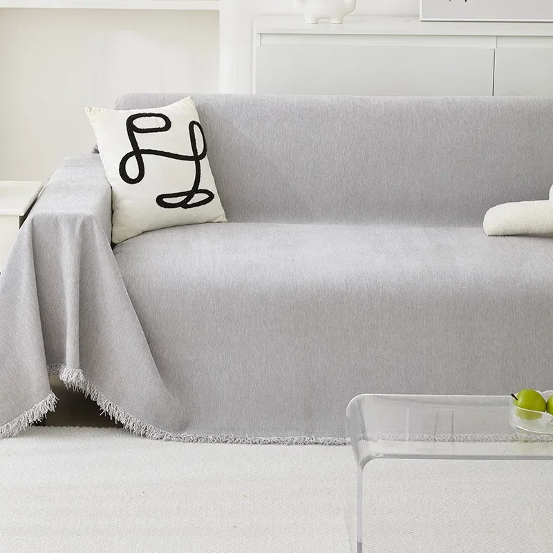 Solid Color Waterproof Sofa Towel Chenille Four Seasons Universal Sofa Cover All-inclusive Universal Simple Sofa Blanket 6