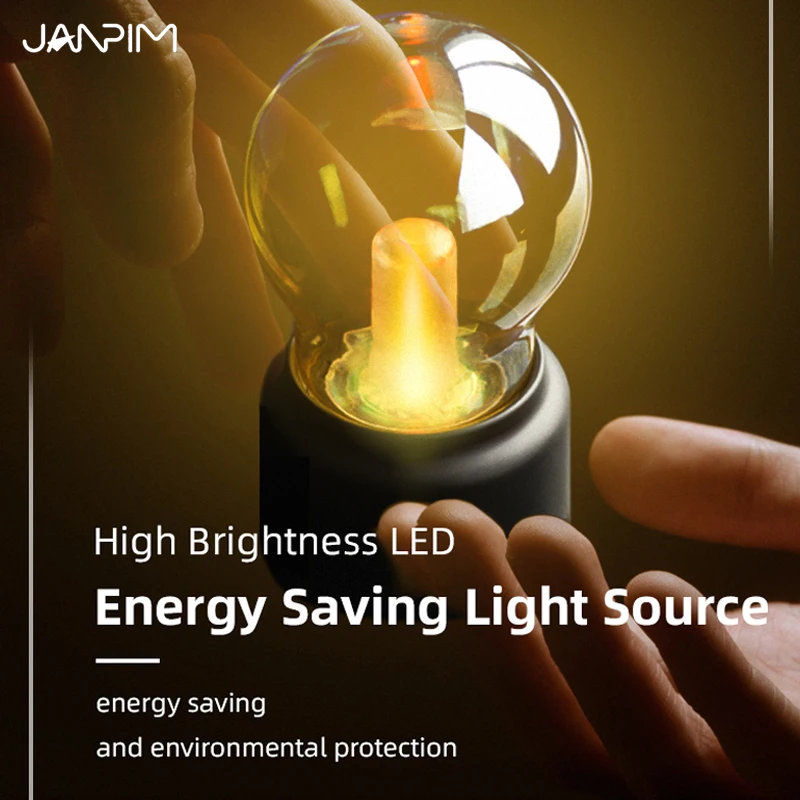 Janpim retro revival Bulb Lamp Led night light USB charging Children's gift Table Lamp Bedroom Nightlight