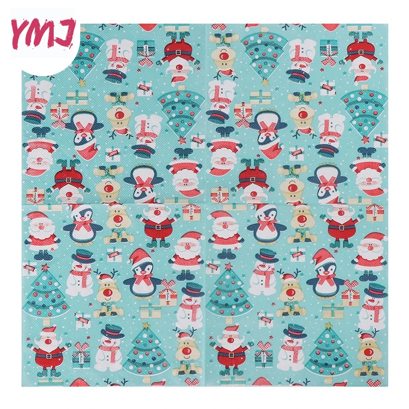 Tovaglioli Con Motivo Speciale Natalizio Caffetteria Usa E Getta Decorazione Per Feste In Hotel Log Paddle Dinner Paper 2 Strati 20 Pezzi/Pac 33*33Cm