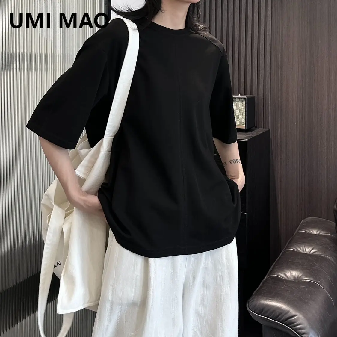 

UMI MAO Yamamoto Dark Top Women's Design High Quality Loose Short Sleeved T-shirt For Femme Summer Y2K