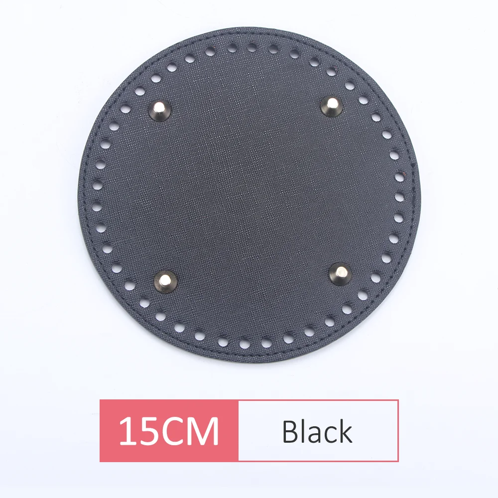 Elegant PU Leather Oval/Round Crochet Bag Base for DIY Weaving and Home Decor