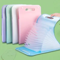 1 A4 Macaron vertical binding file bag Student test paper storage bag 13 cell portable organ bag, office school supplies 1