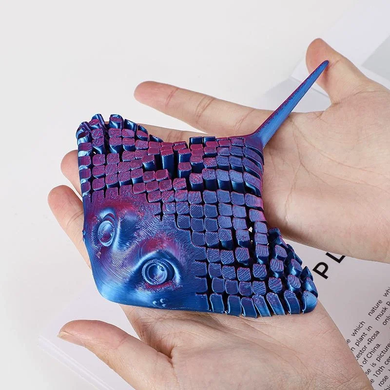 3D Printed Aquatic Animal -Bionic Manta Ray Stingray Toy Relief Desktop Decoration Flexible Sea Creature Toy,Gifts for Everyone 1