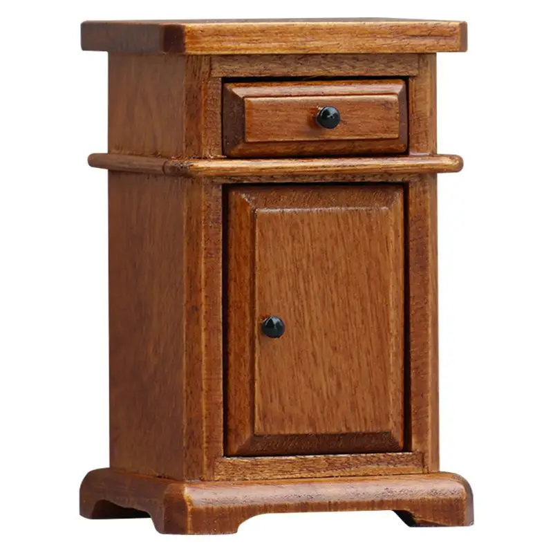Bedroom Bedside Table Furniture Toy for 1:12 Dollhouse Miniature Home Model Decor
