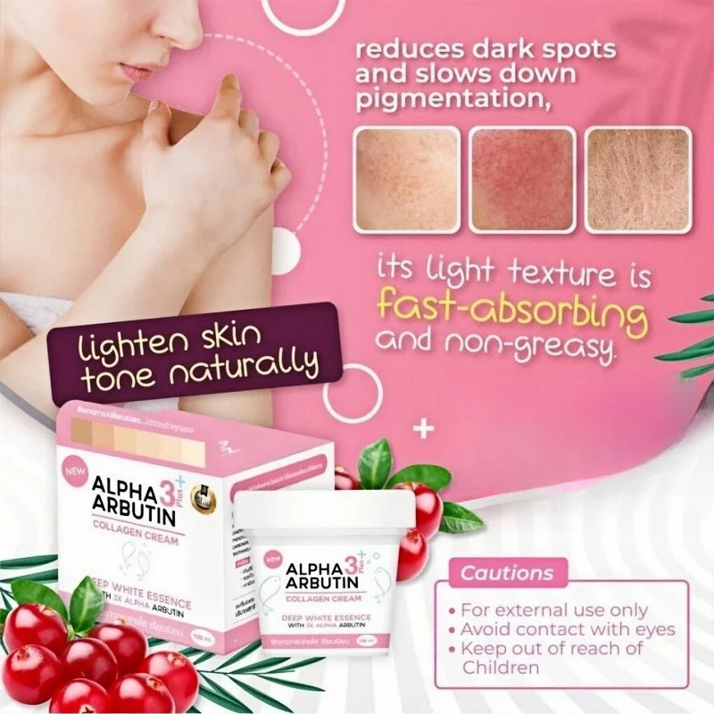 Alpha Arbutin 3 Plus Collagen Brightening Body Lotion Essence Skin Brightening Reduce Melanin Body Lotion 100g 2