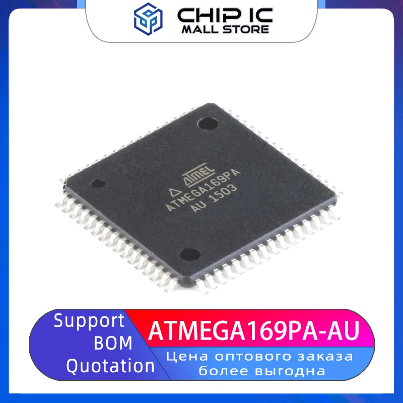 

ATMEGA169PA-AU Chip 8-bit Microcontroller AVR TQFP-64 100% New Original Stock