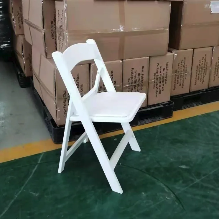Outdoor Events White Resin Padded Folding Wimbledon Chair