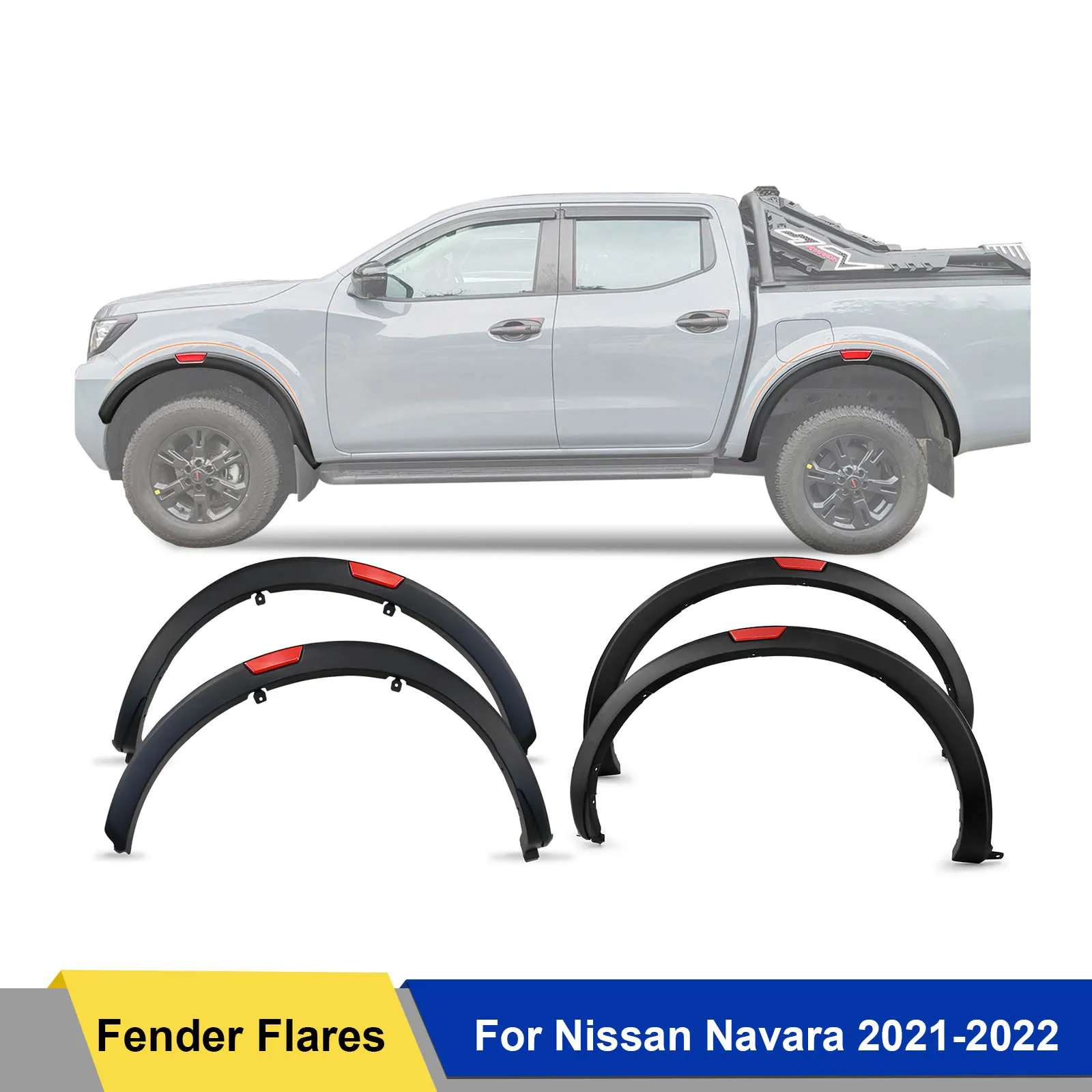 3FenderFlaresForNissanNavaraFrontier202120222023BlackRed