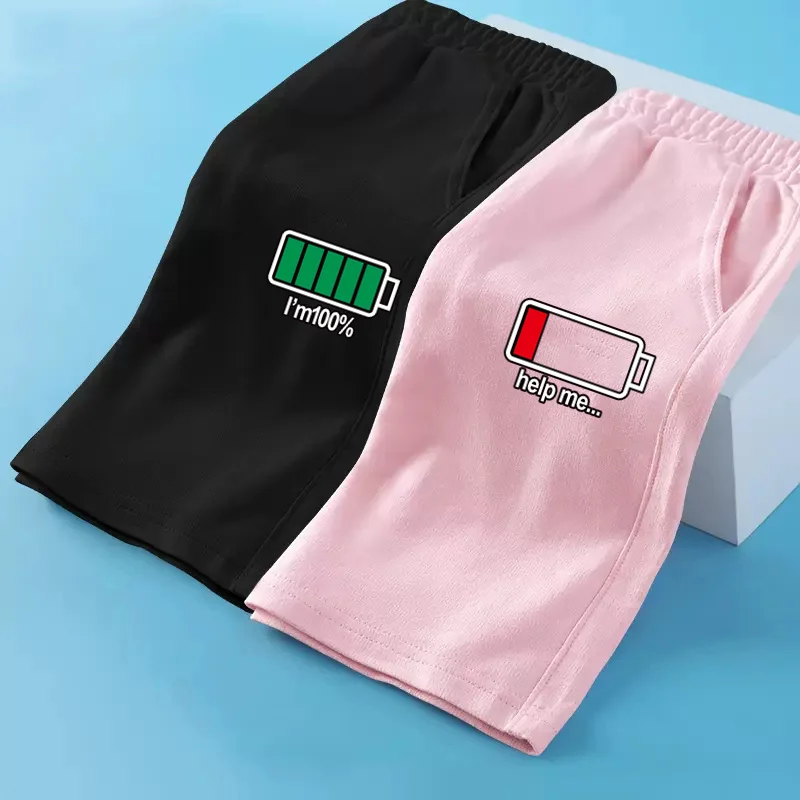 Summer Children Sports Shorts 3-13T for Boys Battery Energy Guard Sweatpants Cotton Print Bottom kids shorts
