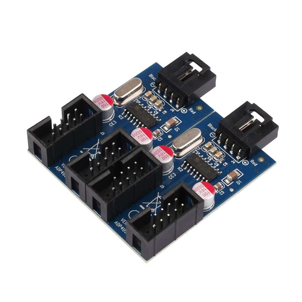 USB 2.0 9-Pin Splitter Kabel – 2 Stück, Für PC-Motherboard, Abgeschirmt, 16 Cm