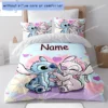 Personalized Duvet Custom Cute Stitch Angel Disney Bedding Set King Twin Double Child 3 Piece Polyester Duvet Cover Set-QIAN 5