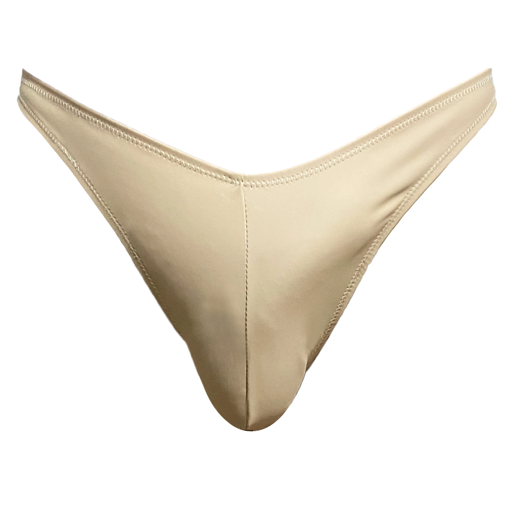 Masked staffs Large waist Men's Matte pu oversized t-pants solid bikini high score bikini bottomed underwear comfortable pants