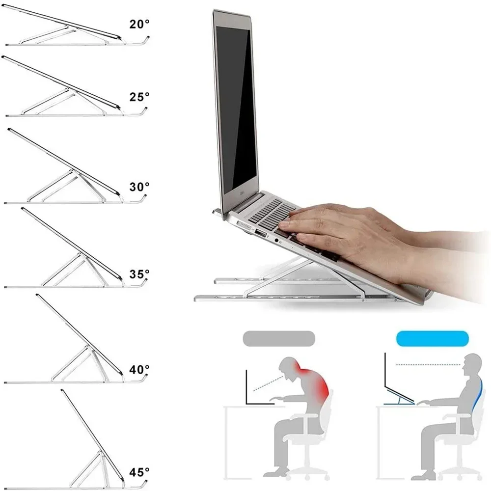 Ergonomic Adjustable Laptop Stand — Aluminum Desk Riser view 3
