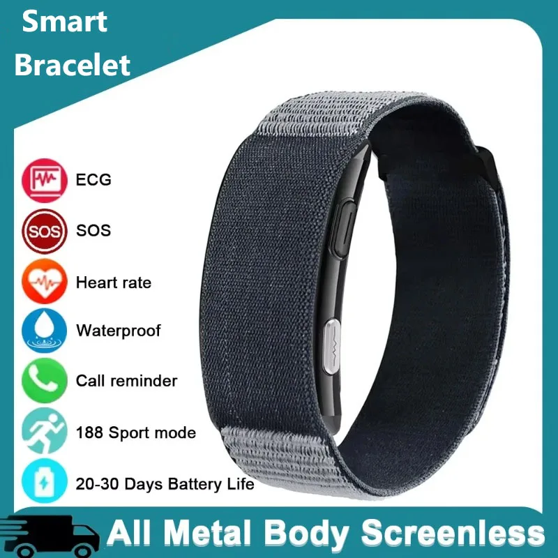VITRO NO Screen Lightweight Smart Bracelet ECG SOS Heart Rate Blood Pressure Sports Fitness Waterproof Screenless Smartwatch 1