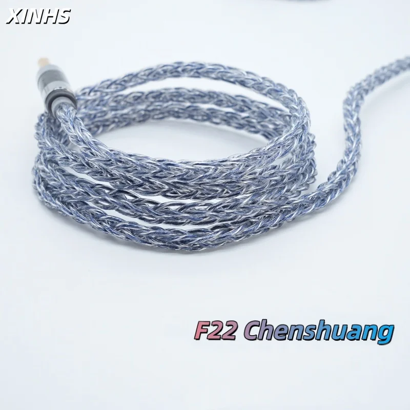 XINHS F22 8-Core Chenshuang Single Crystal Copper versilbertes Light Black Ink Kopfhörer-Upgrade-Kabel IE900/MMCX