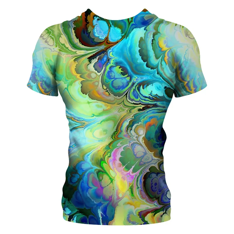 

Geometric Texture Graffiti Art Graphic T-Shirt Fashion Ripple 3D Printed T Shirt For Men Casual Streetwear Women O-Neck Tee Tops