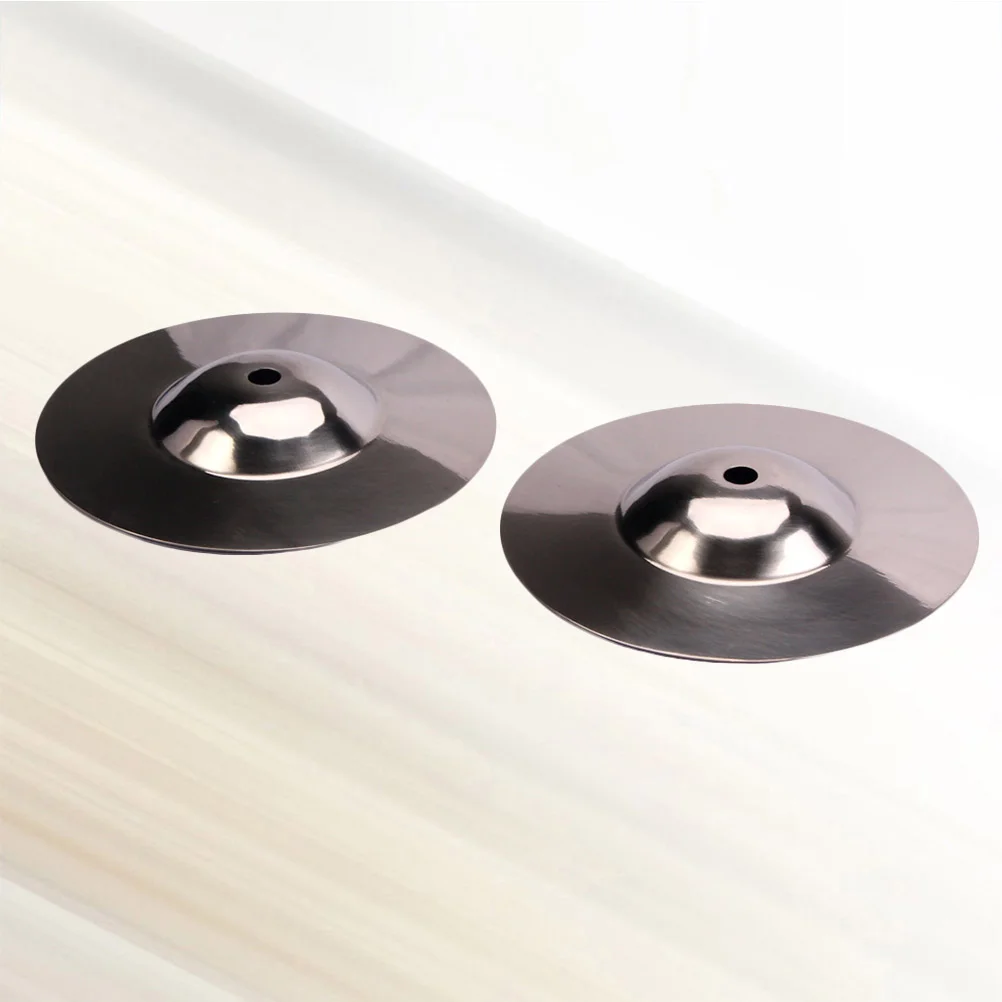 2 Pcs Drum Accessories Drum Cymbal Replacement Part Silver Cymbal Crash Metal Percussion Instrument