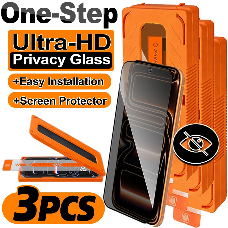 Privacy Screen Protectors with Anti-Spy Tempered Glass and Dust-Free Installation (1-3 Pack)
