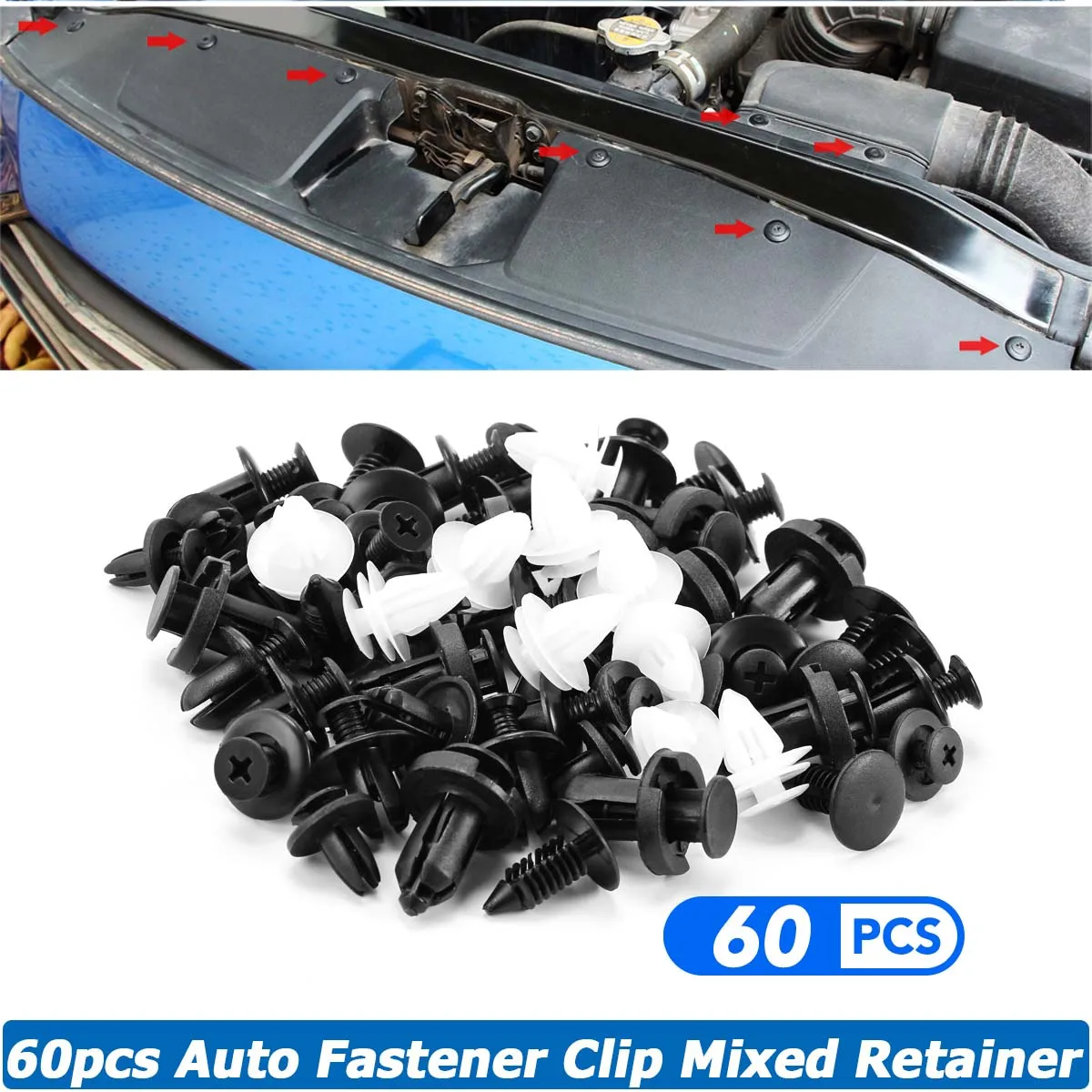 60Pcs Auto Fastener Clip Mixed Retainer Clips Fender For Mazda 3 2 3 5 6 7 Cx-3 Cx-4 Cx-5 Cx5 Cx-7 Cx-8 Cx-9 Atenza Axela