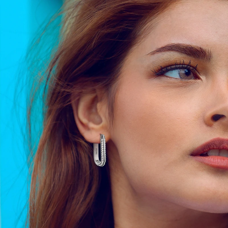Hot Classic Original 925 Sterling Silver Earrings Colorful Circle Hoop Earrings For Women Party Wedding Engagement Jewelry Gift