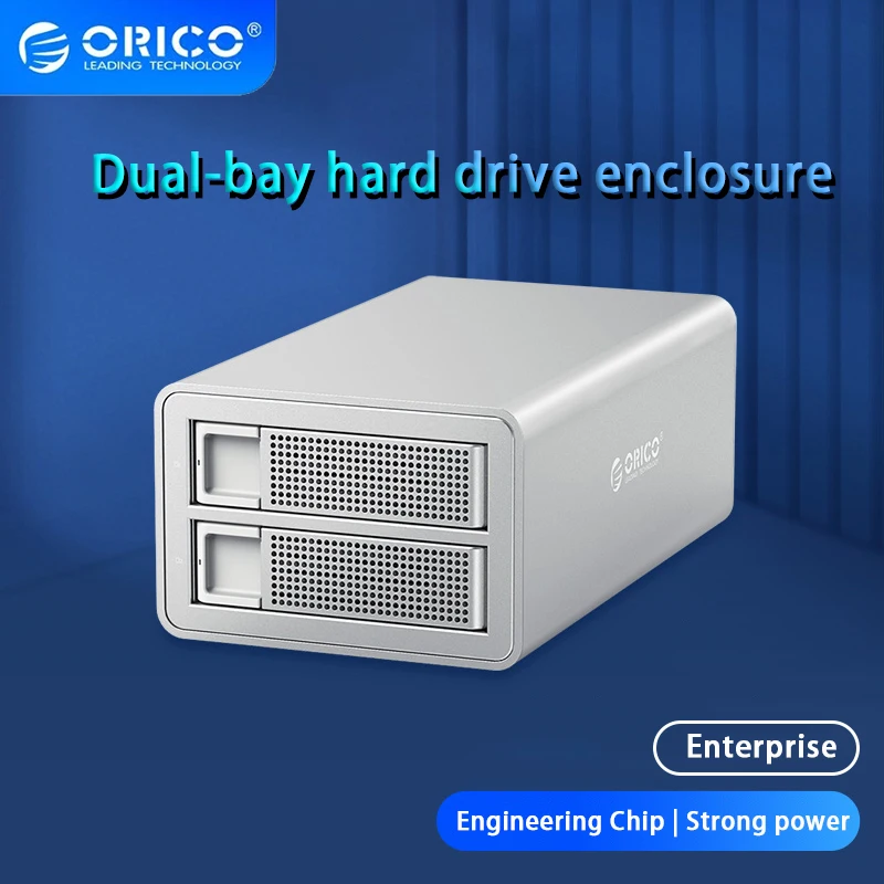 

ORICO 35 Series 2 bay 3.5'' USB3.0 to SATA With RAID HDD Docking Station Aluminum HDD Enclosure 48W Power Adapter Support UASP