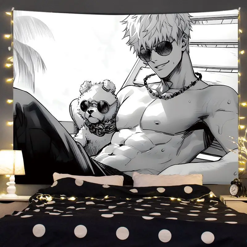 Jujutsu Kaisen Tapestry Gojo Satoru Wall Hanging Painting Anime Tapestries Home Bedroom Wall Decor Room Decoration Art tapestry decor anime wall decor