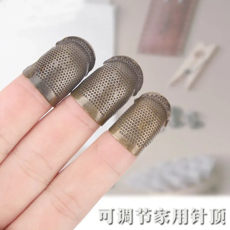 1-3PCS Sewing Thimble Hand-Working Sewing Thimble Finger Protector Metal  Finger Shield Ring Needlework Fingertip DIY Sewing Tool