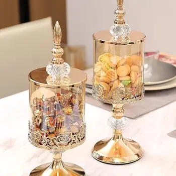 European Luxury Crystal Glass Storage Jar with Lid 1