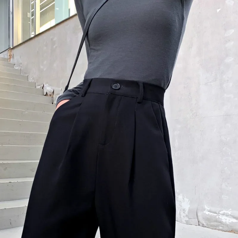 2024 Women New Autumn Solid Loose High Waist Pants Spring Office Lady Elegant Suit Pant Classic Korean Long Trousers Female Pop