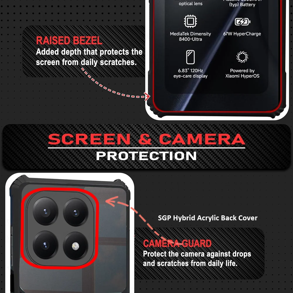 حافظة لهاتف Xiaomi 15T من الأكريليك الشفاف المقاوم...